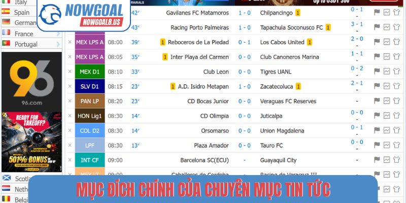 Mục đích chính của chuyên mục tin tức