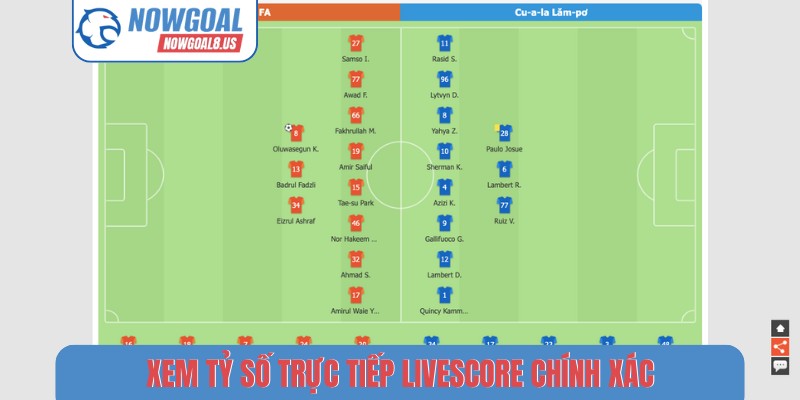 Xem tỷ số trực tiếp livescore chính xác